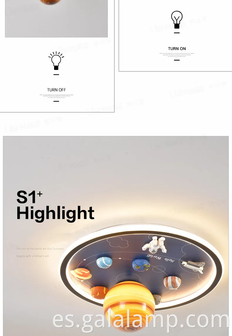 Lámpara de techo LED creativa de astronautas para niños de los niños